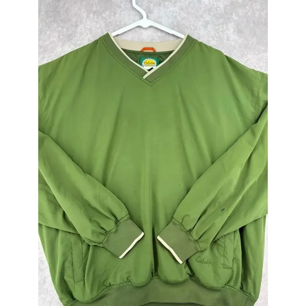 Cabela’s Men’s L Green V-Neck Outdoor Pullover Jacket